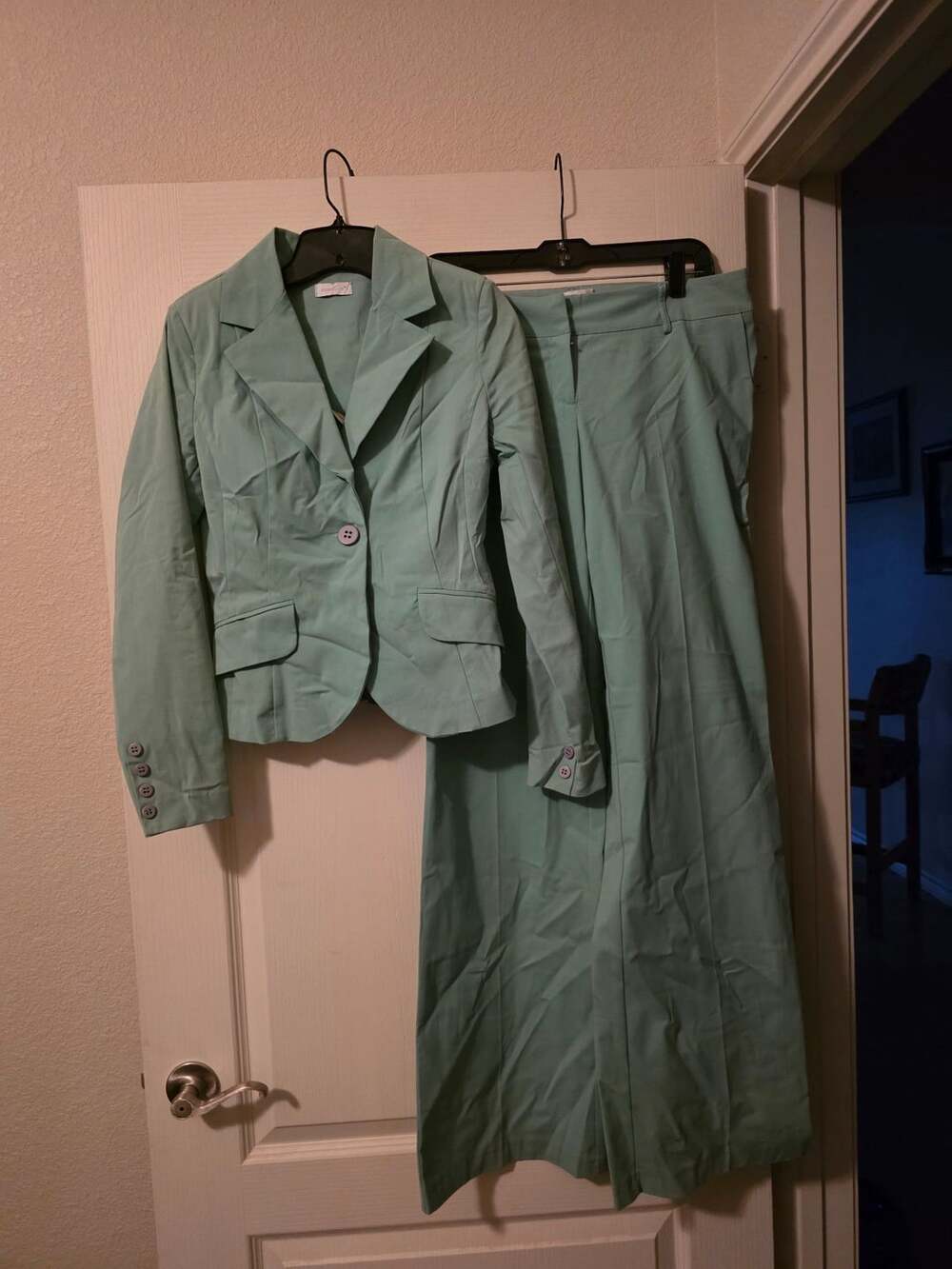 Korskor Mint Green Blazer And Pants Suit Set Size M 10 12